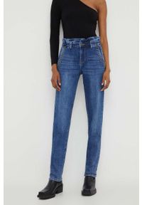 Answear Lab jeansy damskie high waist. Stan: podwyższony. Kolor: niebieski. Styl: wakacyjny #1