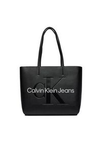 Calvin Klein Jeans Torebka Sculpted Shopper29 Mono K60K610276 Czarny. Kolor: czarny. Materiał: skórzane #4