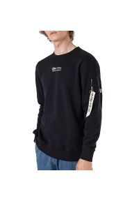 Bluza Alpha Industries Organics EMB Sweater 118316649 - czarna. Typ kołnierza: bez kaptura. Kolor: czarny. Materiał: bawełna, tkanina. Styl: klasyczny, sportowy