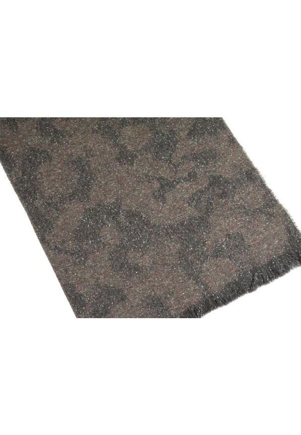 Wełniany Szalik Męski z Jedwabiem - V. Fraas - Moro, Melanż - Akcenty Beżu i Zieleni. Kolor: wielokolorowy, beżowy, zielony. Materiał: wełna, jedwab. Wzór: moro, melanż. Sezon: zima, lato. Styl: klasyczny, elegancki