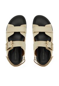 TOMMY HILFIGER - Tommy Hilfiger Sandały Leather Sporty Sandal FW0FW08799 Écru. Materiał: skóra. Styl: sportowy #5