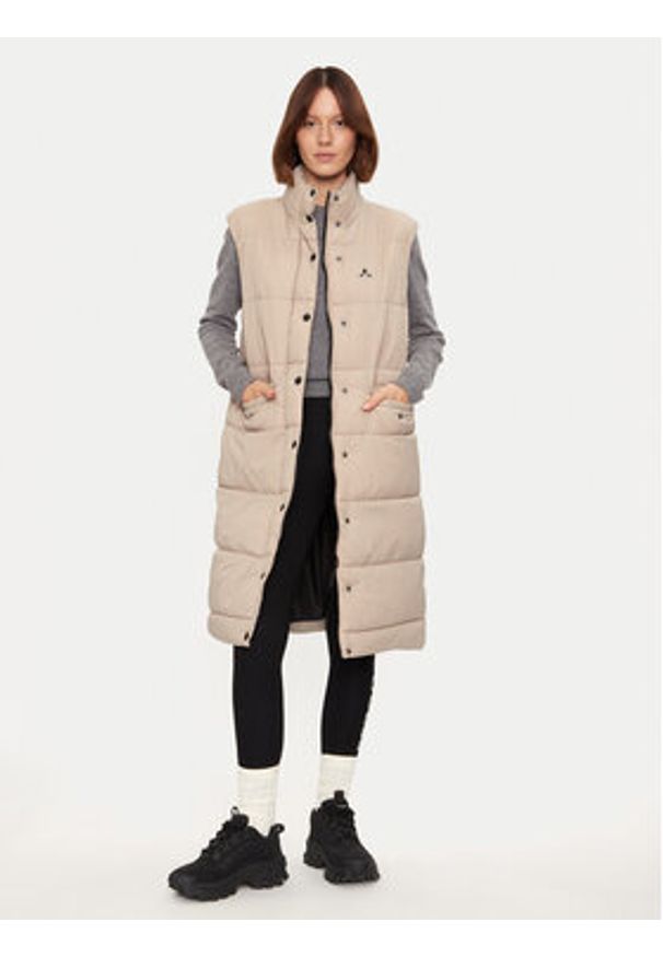 Whistler Bezrękawnik Amaretto W Long Puffer W234602 Beżowy Regular Fit. Kolor: beżowy. Materiał: syntetyk. Długość rękawa: bez rękawów