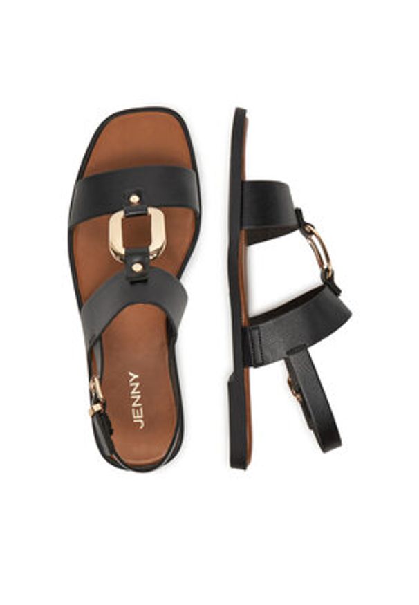 Jenny - JENNY Sandały WS6561-02A Czarny. Kolor: czarny. Materiał: materiał