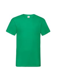 FRUIT OF THE LOOM - Męska Koszulka Z Dekoltem Valueweight. Kolor: zielony