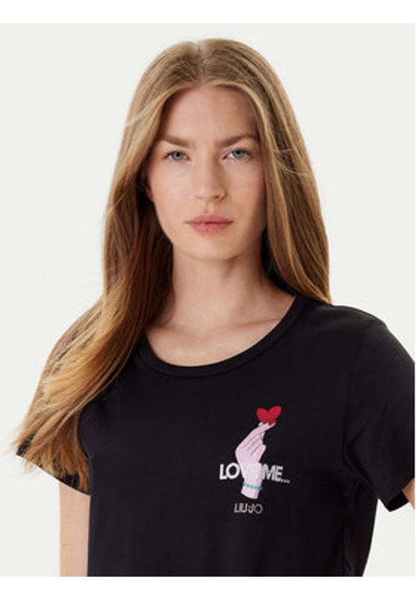 Liu Jo Sport T-Shirt TF5275 JS923 Czarny Regular Fit. Kolor: czarny. Materiał: bawełna. Styl: sportowy