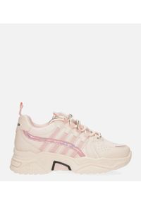 Casu - Różowe buty sportowe sneakersy sznurowane casu 20h1/p. Kolor: różowy. Materiał: skóra ekologiczna, materiał. Szerokość cholewki: normalna