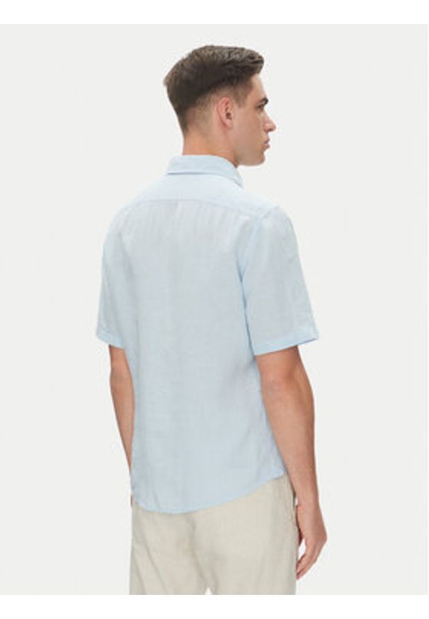 BOSS Koszula 50537382 Niebieski Regular Fit. Kolor: niebieski. Materiał: len
