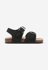 Born2be - Czarne Sandały z Korkową Podeszwą Zapinane na Sprzączki Gavilia. Zapięcie: sprzączka. Kolor: czarny. Sezon: lato. Styl: elegancki