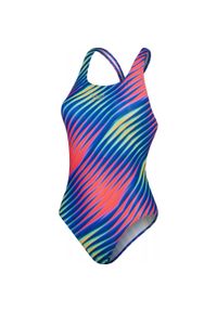 Speedo - Damski / Damski Jednoczęściowy Kostium Kąpielowy Z Cyfrowym Nadrukiem Na Całej. Kolor: niebieski, czerwony, wielokolorowy. Wzór: nadruk