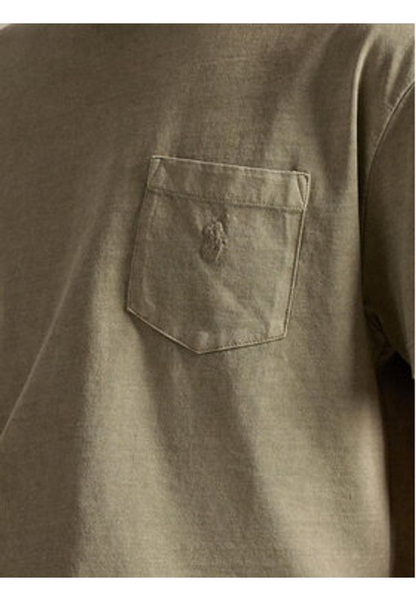 Polo Ralph Lauren T-Shirt 710969628006 Khaki Custom Slim Fit. Typ kołnierza: polo. Kolor: brązowy. Materiał: bawełna