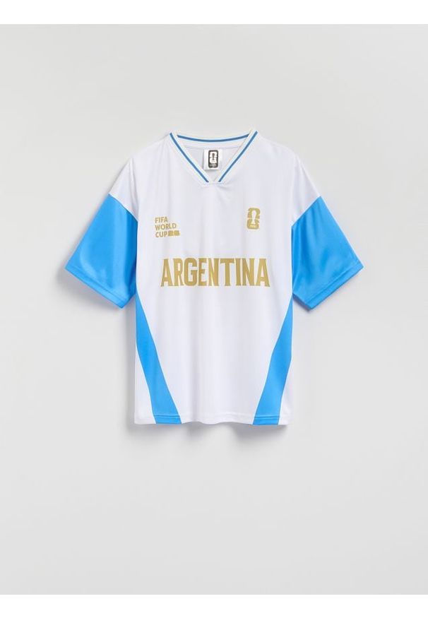 Reserved - T-shirt FIFA World Cup - biały. Kolor: biały. Materiał: dzianina