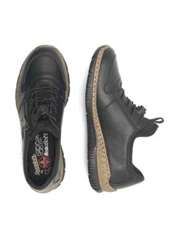 Rieker Półbuty N32G0-00 Czarny. Kolor: czarny. Materiał: materiał