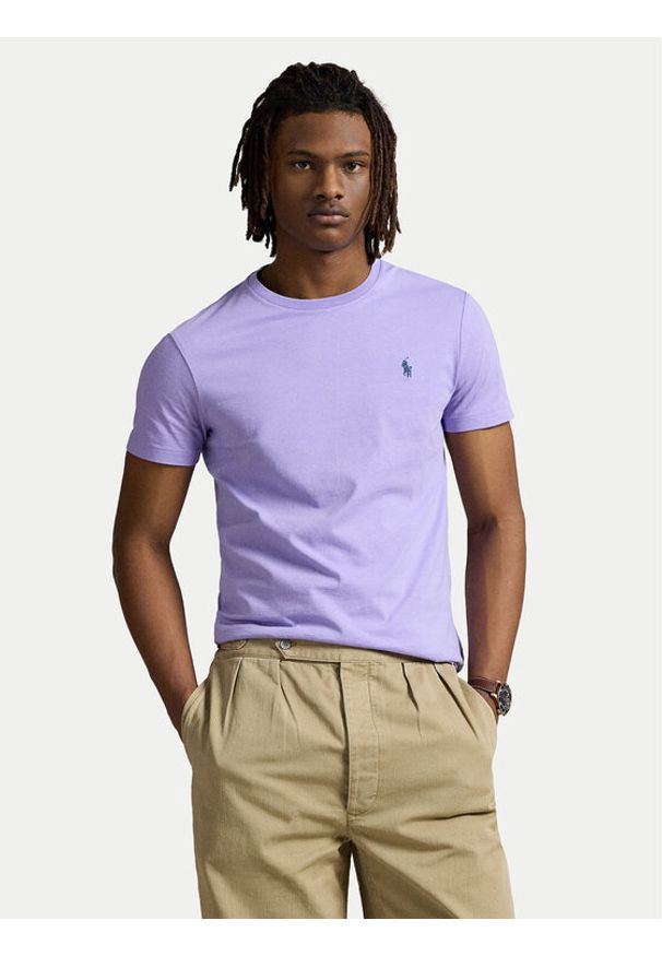 Polo Ralph Lauren T-Shirt 710671438434 Fioletowy Custom Slim Fit. Typ kołnierza: polo. Kolor: fioletowy. Materiał: bawełna