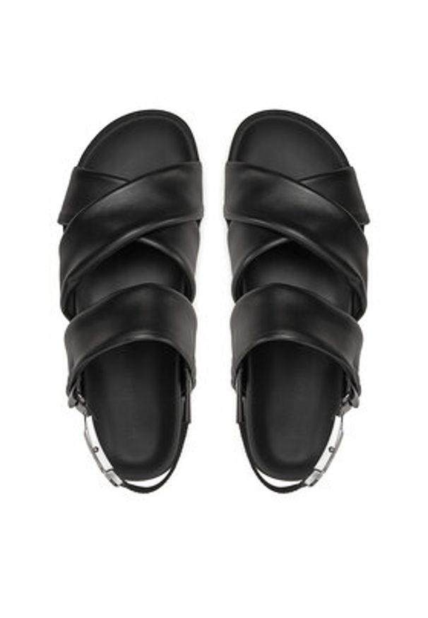 Calvin Klein Sandały Padded Criss Cross Sandal HM0HM01482 Czarny. Kolor: czarny. Materiał: skóra