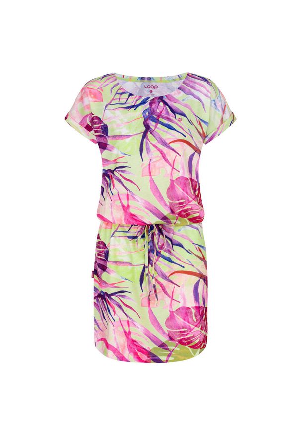 ZOOPLEMENTS - Sukienka damska Loap Anuma S. Kolor: fioletowy, różowy, wielokolorowy. Sezon: lato. Typ sukienki: sportowe. Styl: sportowy