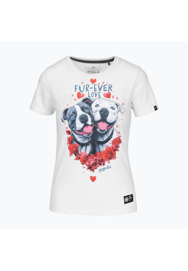 PITBULL - Koszulka damska Pitbull Fur Ever Love. Kolor: biały