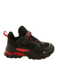 NEWS - ADI Buty Sportowe Chłopięce Rzepy News 22DZ32-4932 Black-Red czarne. Okazja: na co dzień. Zapięcie: rzepy. Kolor: czarny. Materiał: materiał, skóra ekologiczna. Sport: turystyka piesza