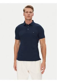 TOMMY HILFIGER - Tommy Hilfiger Polo 1985 MW0MW17771 Granatowy Slim Fit. Typ kołnierza: polo. Kolor: niebieski. Materiał: bawełna