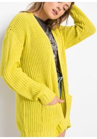 Sweter bez zapięcia z kieszeniami bonprix limonka. Kolor: zielony #5