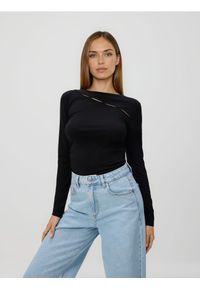 Reserved - Longsleeve z lyocellem - czarny. Kolor: czarny. Materiał: dzianina. Długość rękawa: długi rękaw #1