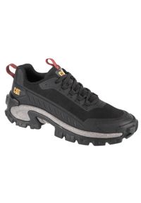 CATerpillar - Buty sportowe Sneakersy męskie, Caterpillar Intruder Lite. Kolor: czarny, brązowy. Materiał: syntetyk, tkanina, skóra, materiał. Sport: turystyka piesza