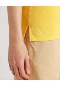Lauren Ralph Lauren - LAUREN BY RALPH LAUREN - Żółta bluzka z bawełny Judy. Kolor: żółty. Materiał: bawełna. Wzór: haft