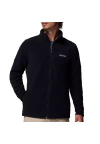 columbia - Bluza męska Columbia Basin Trail III Full Zip 1907753010 - czarna. Kolor: czarny. Materiał: polar, poliester. Wzór: napisy, haft, aplikacja. Styl: klasyczny #1