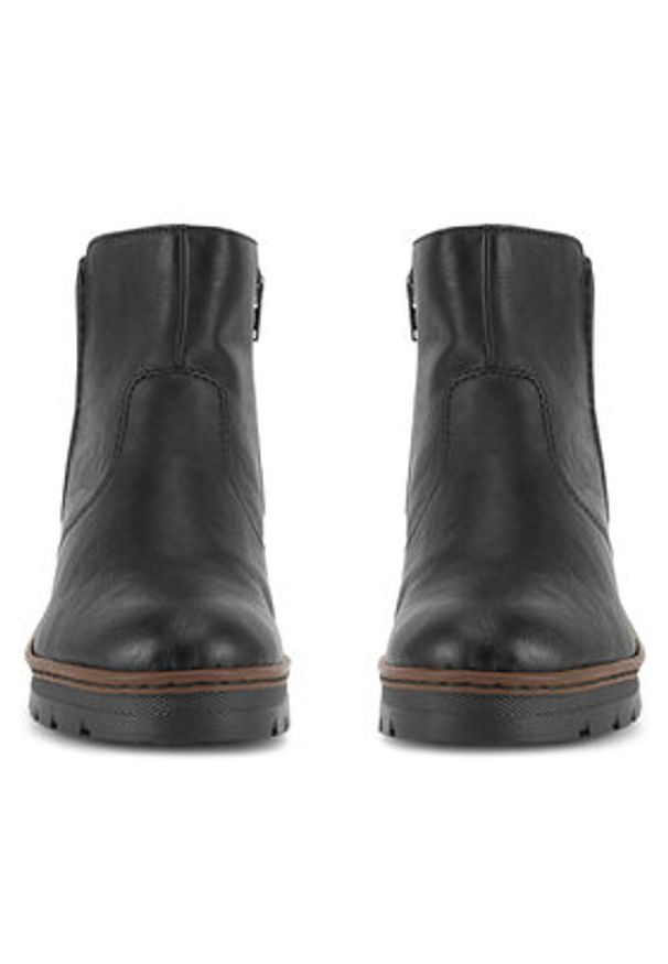 Rieker Botki X9165-00 Czarny. Kolor: czarny. Materiał: materiał