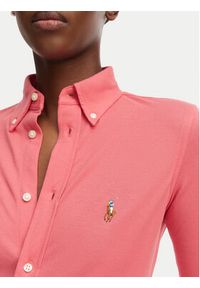 Polo Ralph Lauren Koszula 211924258503 Czerwony Slim Fit. Typ kołnierza: polo. Kolor: czerwony. Materiał: bawełna #4