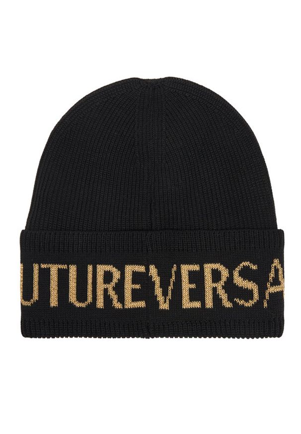Versace Jeans Couture Czapka Big Beanie 79YAZK40 Czarny. Kolor: czarny. Materiał: wełna, materiał