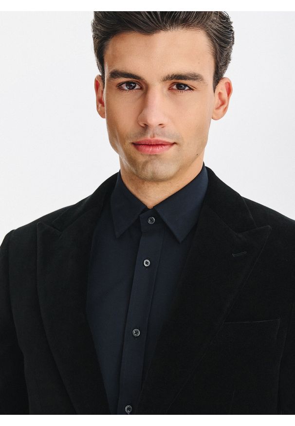 Pako Lorente - PAKO LORENTE - Czarna bawełniana marynarka męska. Okazja: na karnawał. Kolor: czarny. Materiał: bawełna