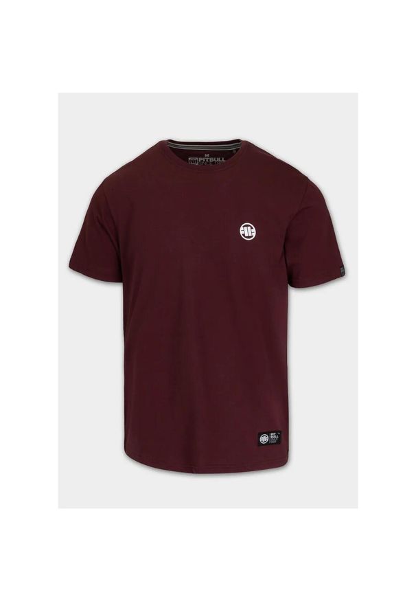 PITBULL - Pitbull T-shirt Small Logo Dark Burgundy. Kolor: czerwony