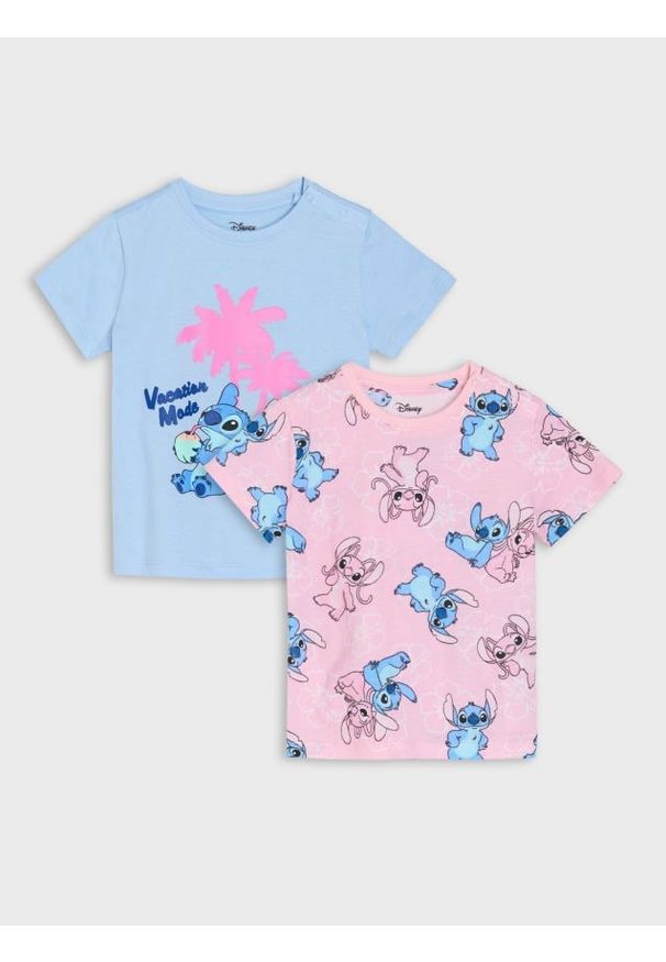 Sinsay - Koszulki 2 pack Stitch - błękitny. Kolor: niebieski