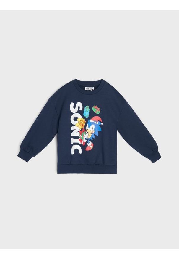 Sinsay - Bluza Sonic the Hedgehog - granatowy. Kolor: niebieski