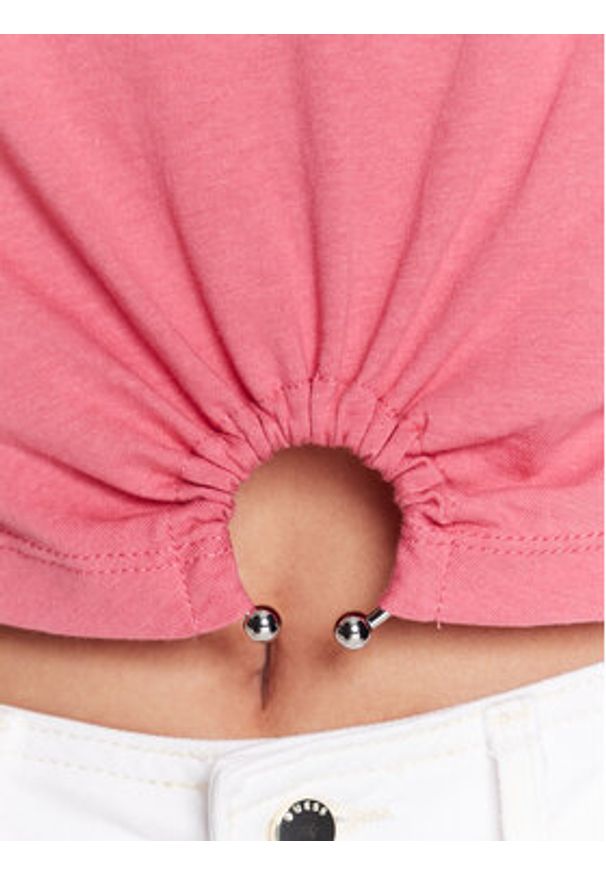 Guess T-Shirt Piercing W3GI23 JA914 Różowy Boxy Fit. Kolor: różowy. Materiał: bawełna