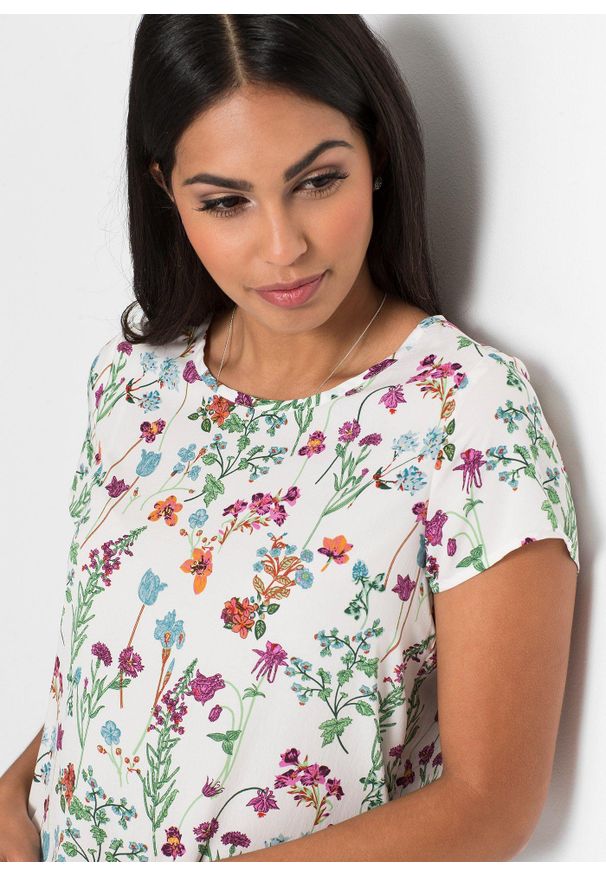 bonprix - Bluzka koszulowa. Kolor: biały. Długość rękawa: krótki rękaw. Długość: krótkie