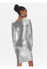 Rinascimento Sukienka koktajlowa CFC0019317002 Srebrny Slim Fit. Kolor: srebrny. Materiał: syntetyk. Styl: wizytowy