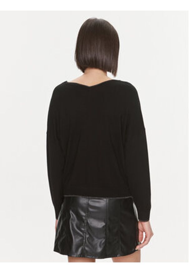 Liu Jo Sweter MF3392 MS49I Czarny Regular Fit. Kolor: czarny. Materiał: wiskoza