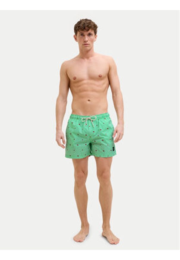 Jack & Jones - Jack&Jones Szorty kąpielowe Maui 12272933 Zielony Regular Fit. Kolor: zielony. Materiał: syntetyk