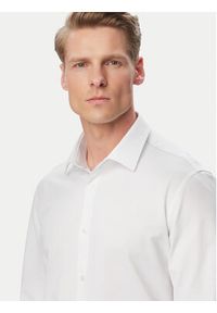 Calvin Klein Koszula LV019EU146 Biały Slim Fit. Kolor: biały. Materiał: syntetyk, bawełna #5