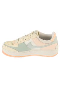 Nike - Buty sportowe Sneakersy damskie, Air Force 1 Shadow. Kolor: beżowy. Model: Nike Air Force. Sport: turystyka piesza
