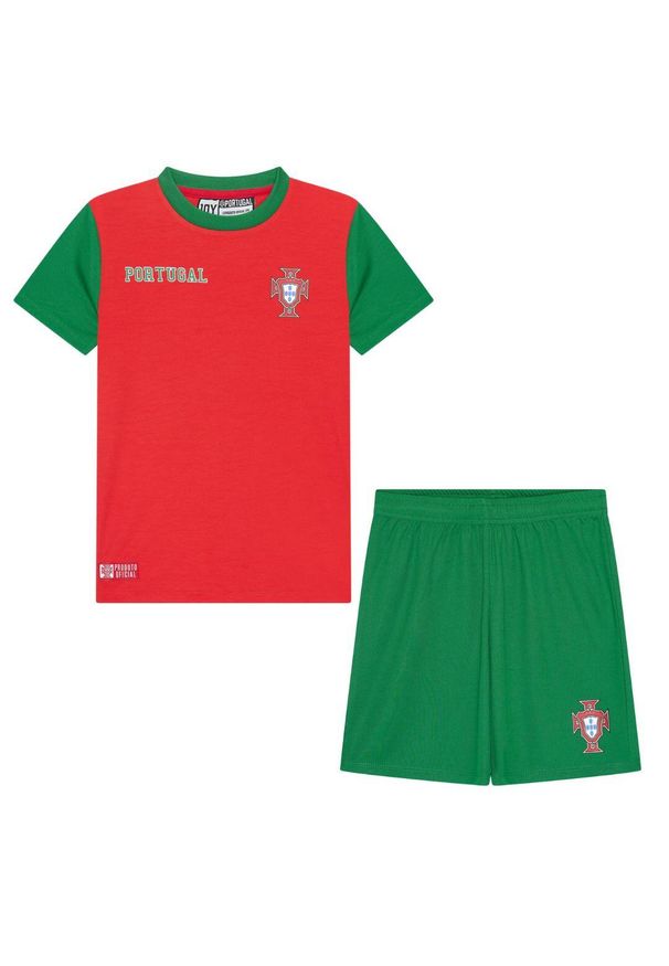 FPF - Zestaw Portugalia dla dzieci. Kolor: wielokolorowy, czerwony, zielony. Materiał: poliester. Sport: piłka nożna