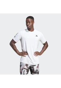 Adidas - Club 3-Stripes Tennis Tee. Kolor: biały. Materiał: materiał. Sport: tenis