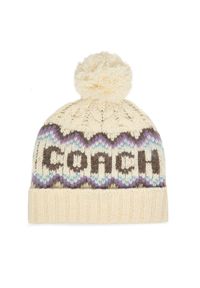Coach Czapka CCL51 Kremowy. Kolor: kremowy. Materiał: wełna #1