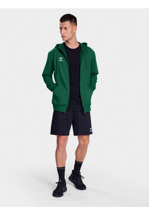 Bluza dresowa z kapturem Hummel Go 2.0. Typ kołnierza: kaptur. Kolor: zielony. Materiał: dresówka. Sport: fitness