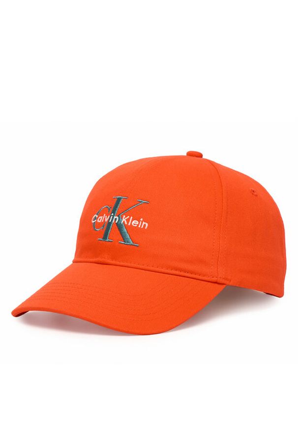 Calvin Klein Czapka z daszkiem Monologo Embroidery Baseball Cap LV04G5004G Pomarańczowy. Kolor: pomarańczowy. Materiał: bawełna