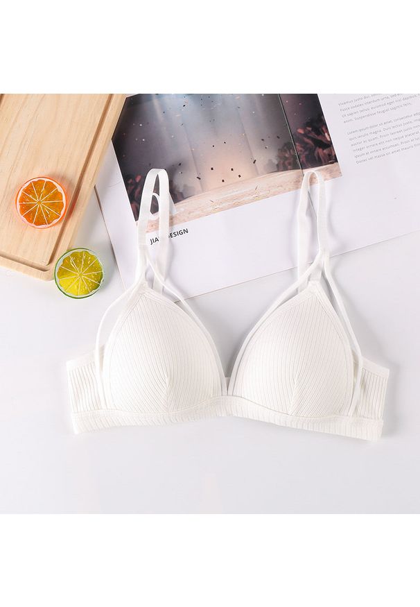 Intica - Biustonosz bez fiszbin miękki na co dzień Najiba. Kolor: biały. Materiał: materiał, skóra