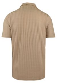 Koszulka Polo, Męska, z Dzianiny - Brave Soul - Ciepły Beż. Okazja: na co dzień. Typ kołnierza: polo. Kolor: beżowy, wielokolorowy, brązowy. Materiał: elastan, poliester. Styl: casual #5