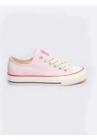 Big-Star - Trampki damskie niskie różowe RR274640 600. Okazja: na co dzień. Zapięcie: sznurówki. Kolor: różowy. Materiał: guma, materiał. Styl: casual, elegancki, sportowy, klasyczny #1