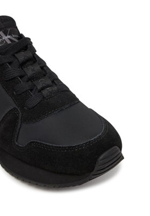 Calvin Klein Jeans Sneakersy Runner Sock Laceup Ny-Lth Wn YW0YW00840 Czarny. Kolor: czarny. Materiał: materiał